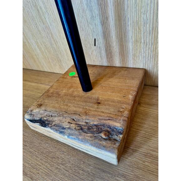 “I” Custom Steel & Wood Retail Display Stand LIVE edge– Adjustable Height - Picture 3 of 5